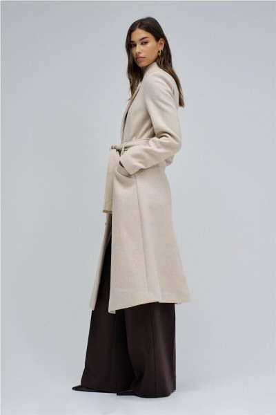 Abrigo Salsa de paño grace largo con cinturón