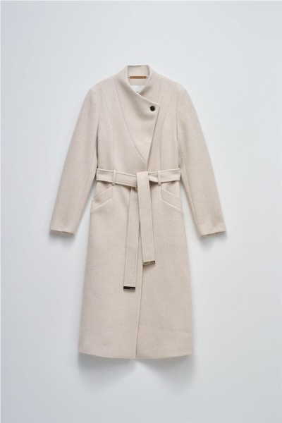 Abrigo Salsa de paño grace largo con cinturón