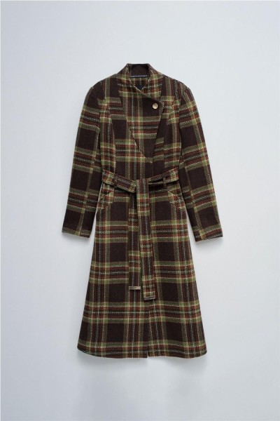 Abrigo Salsa de paño grace largo con cinturón