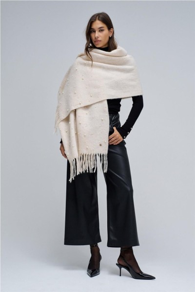 Bufanda Salsa con lana y perlas