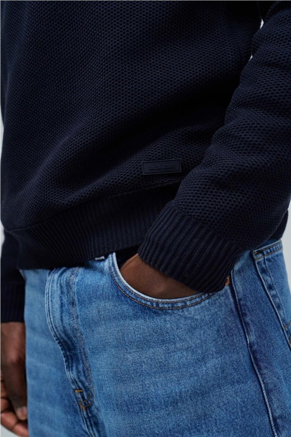 Jersey Salsa de punto con medio cierre