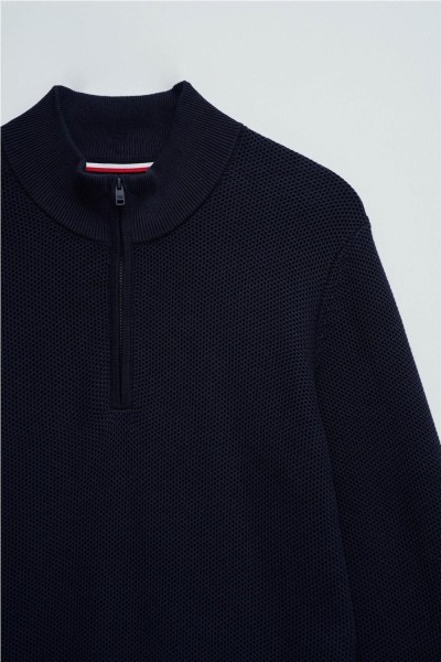 Jersey Salsa de punto con medio cierre