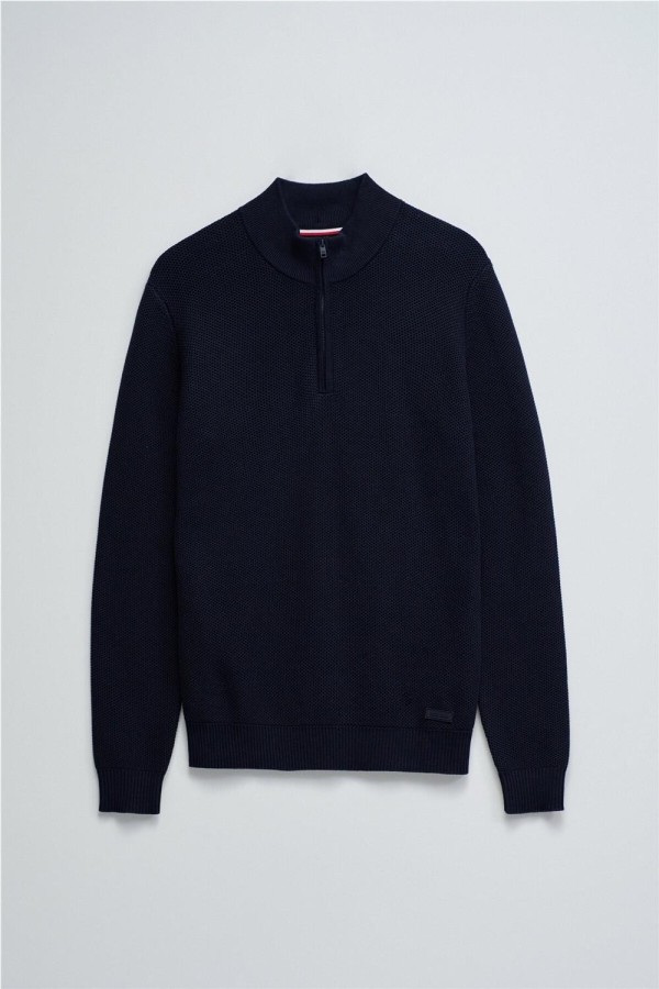 Jersey Salsa de punto con medio cierre