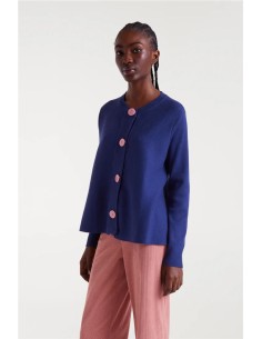Cárdigan Compañía Fantástica navy blue y rosa