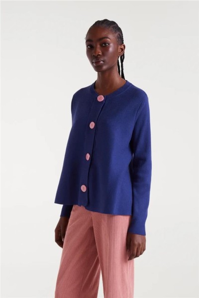Cárdigan Compañía Fantástica navy blue y rosa