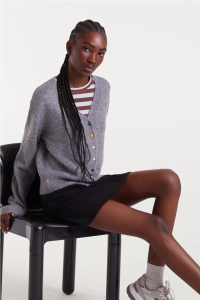 Cárdigan Compañía Fantástica de punto gris