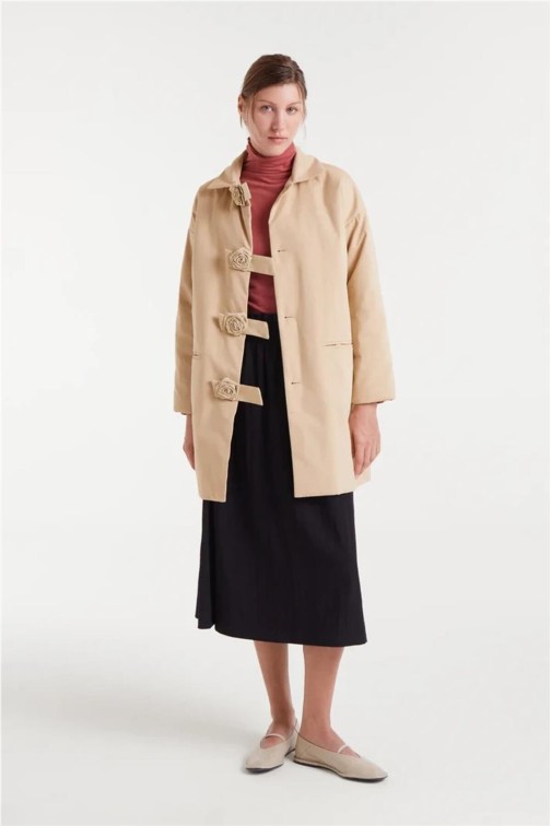 Abrigo Compañía Fantástica midi beige