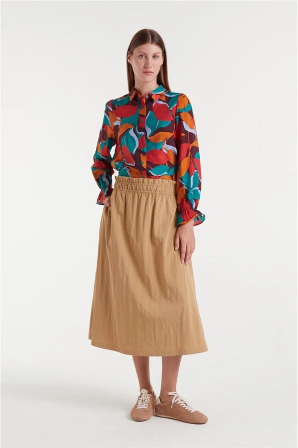Falda Compañía Fantástica midi camel Falda Compañía Fantástica midi camel