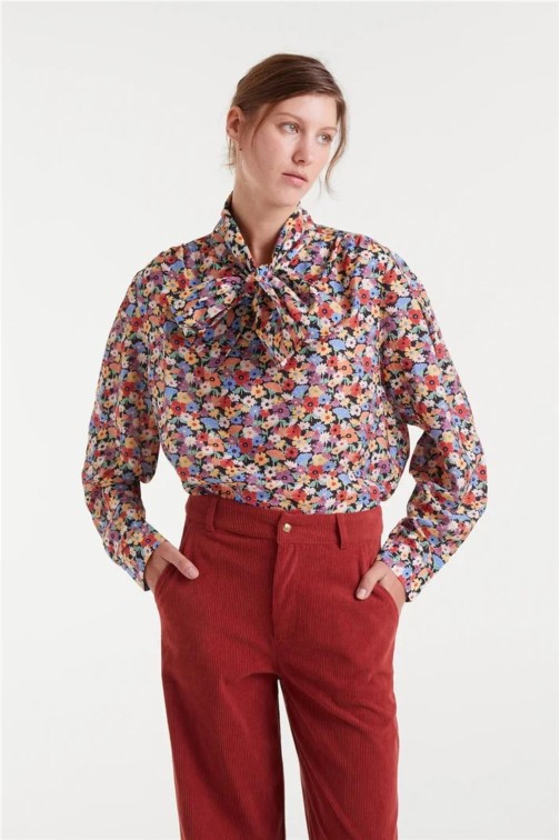Camisa Compañía Fantástica lazada de estampado Hampton Small