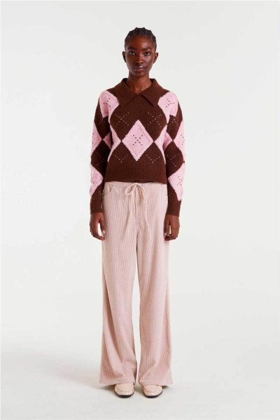 Jersey Compañía Fantástica de rombo rosa y marrón