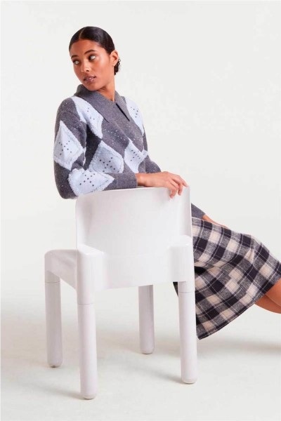 Jersey Compañía Fantástica de rombo gris y azul