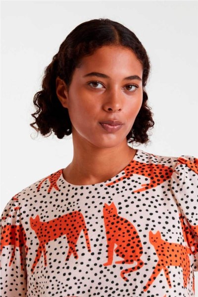 Vestido corto Compañía Fantástica estampado Tano