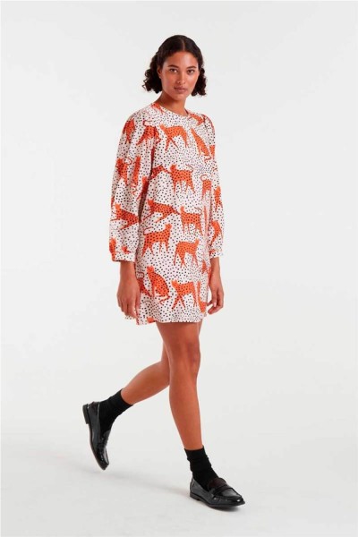 Vestido corto Compañía Fantástica estampado Tano