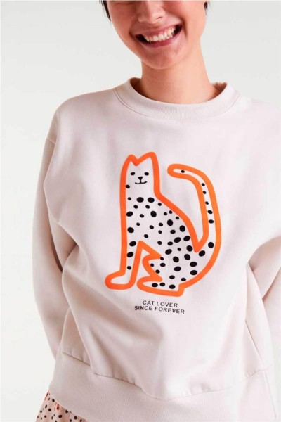 Sudadera Compañía Fantástica estampado Cat Lover