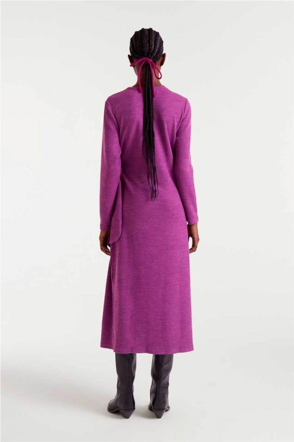 Vestido   canalé magenta 2