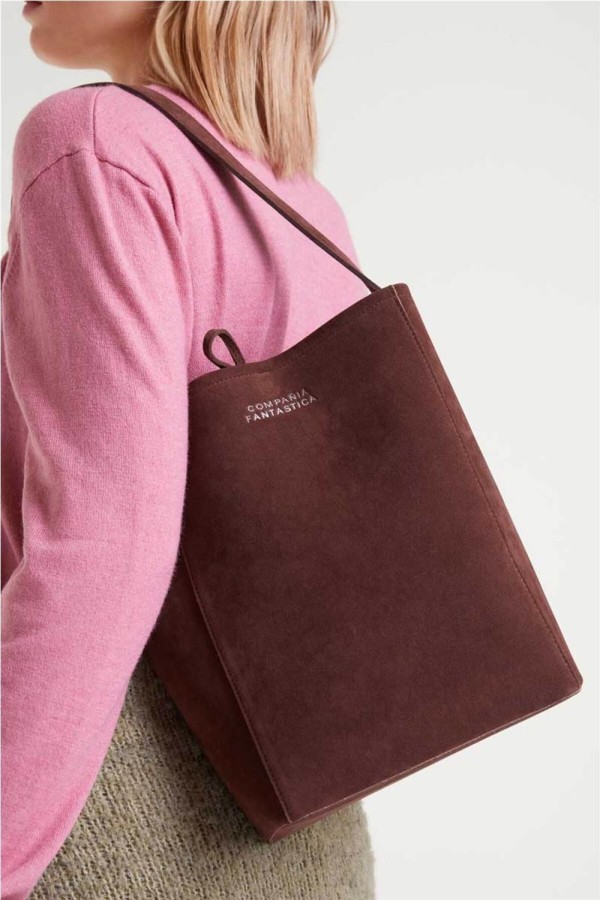 Bolso Compañía Fantástica gamuza marrón