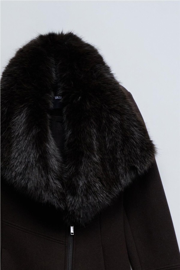 Abrigo Salsa de paño grace con pelo