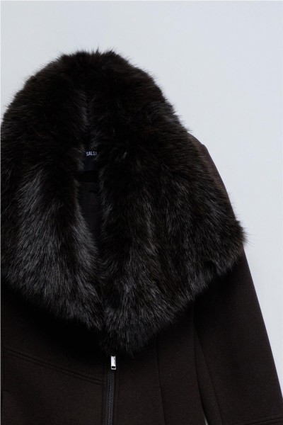 Abrigo Salsa de paño grace con pelo