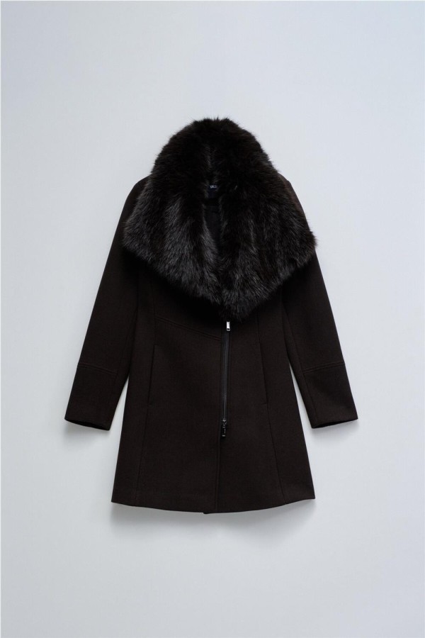 Abrigo Salsa de paño grace con pelo