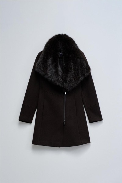 Abrigo Salsa de paño grace con pelo