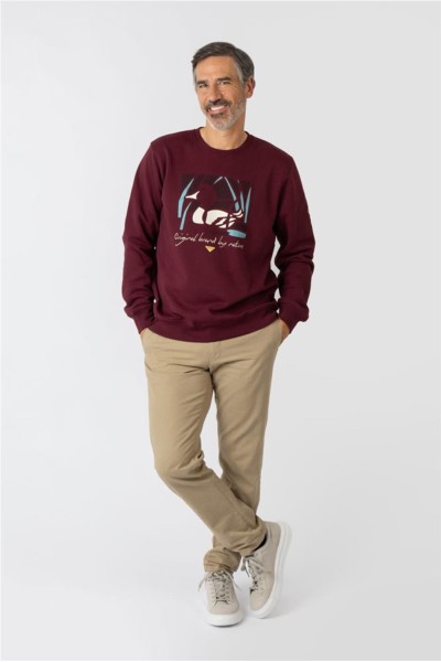 Sudadera Privata con pato granate