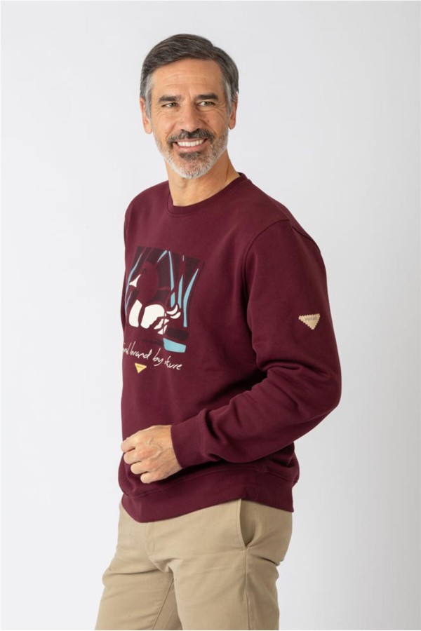 Sudadera Privata con pato granate