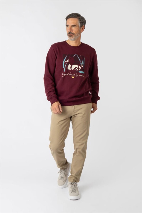 Sudadera Privata con pato granate