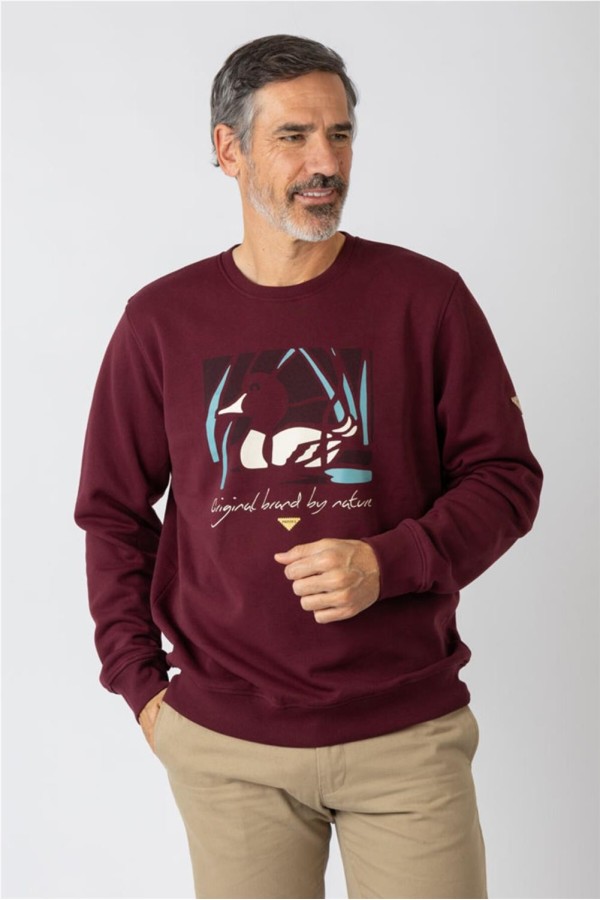 Sudadera Privata con pato granate