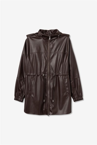 Chaqueta Tiffosi efecto piel con capucha