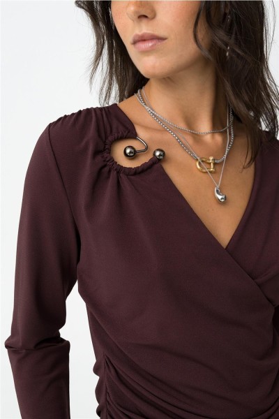 Camiseta Tiffosi slim con drapeado frontal