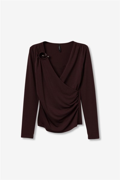 Camiseta Tiffosi slim con drapeado frontal