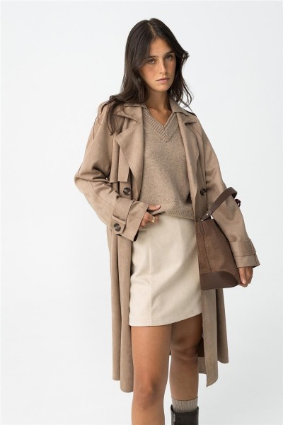 Abrigo Tiffosi Suez efecto piel de ante