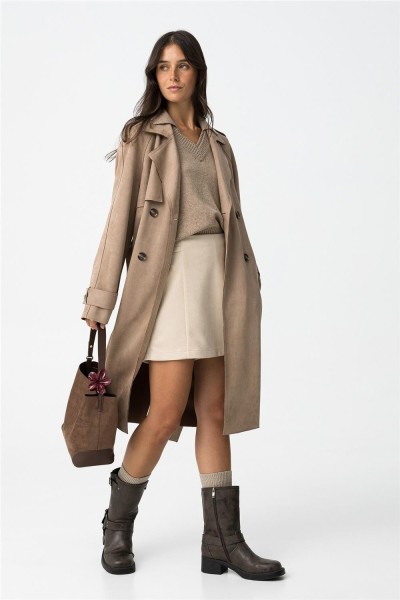 Abrigo Tiffosi Suez efecto piel de ante