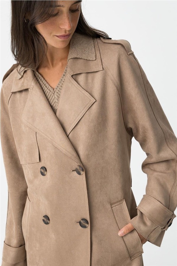 Abrigo Tiffosi Suez efecto piel de ante