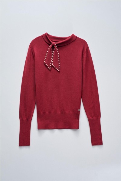 Jersey de punto con lazo