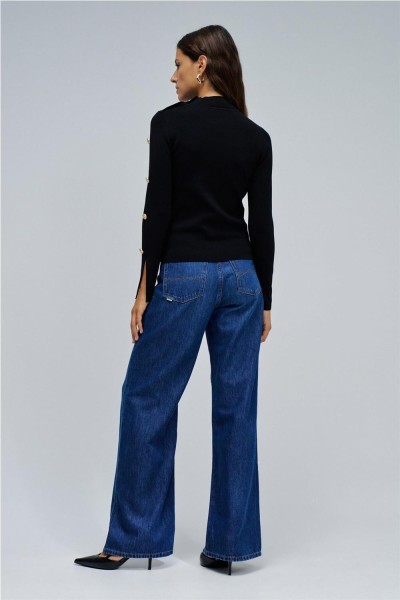 Jersey de punto con botones dorados