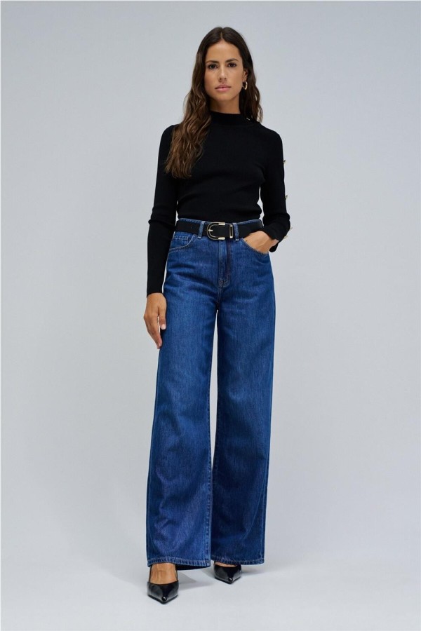 Jersey de punto con botones dorados