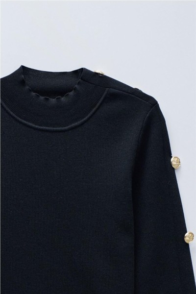 Jersey de punto con botones dorados