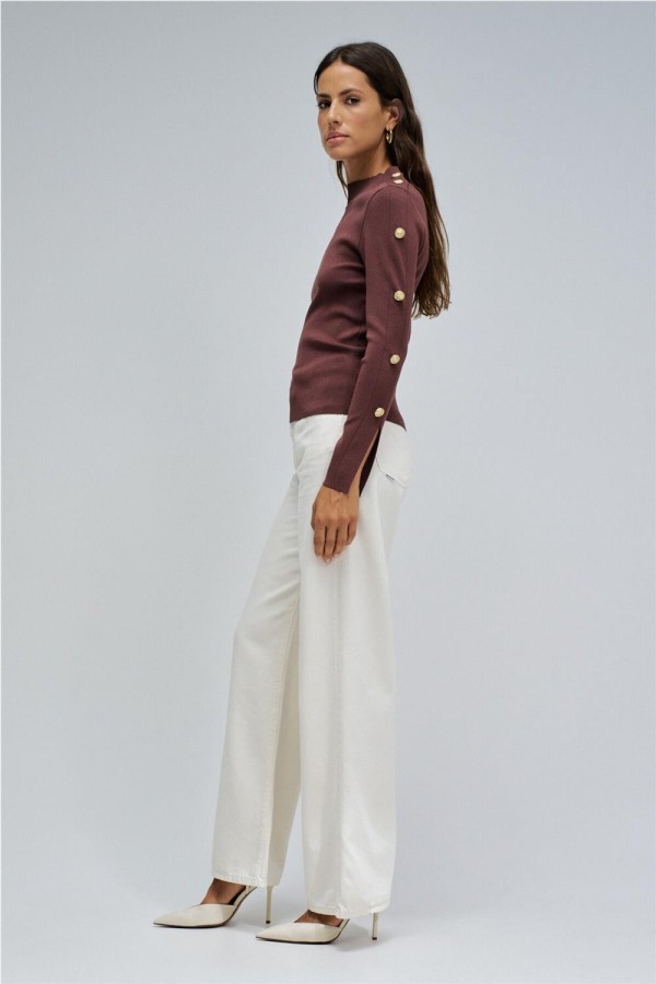 Jersey de punto con botones dorados