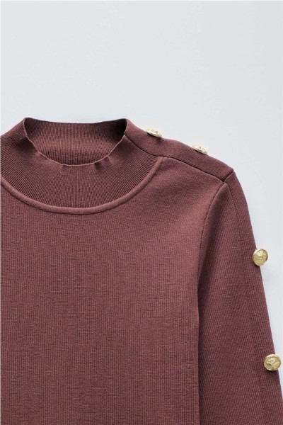 Jersey de punto con botones dorados