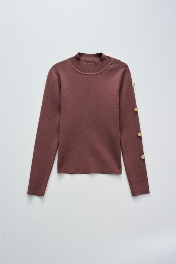 Jersey de punto con botones dorados