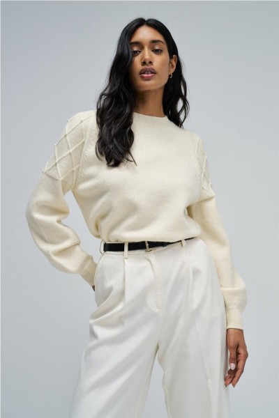 Jersey Salsa de punto con perlas