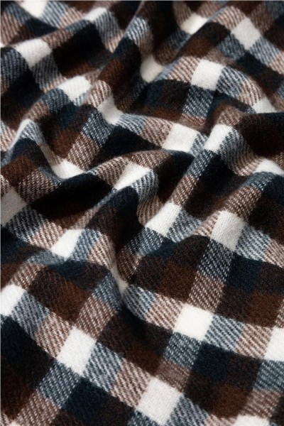 Bufanda Tiffosi veermer 2 a cuadros con flecos