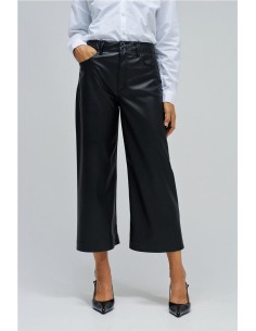 Pantalón Salsa true cropped wide efecto piel