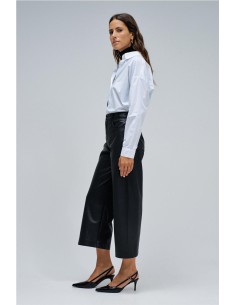 Pantalón Salsa true cropped wide efecto piel 2