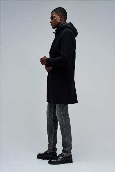 Abrigo Salsa de paño con capucha