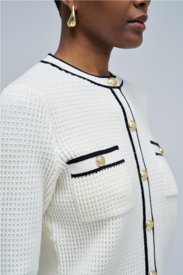 Cárdigan Salsa con botones dorados