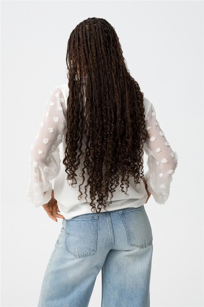 Camisa Tiffosi Katrina con mangas globo bordadas