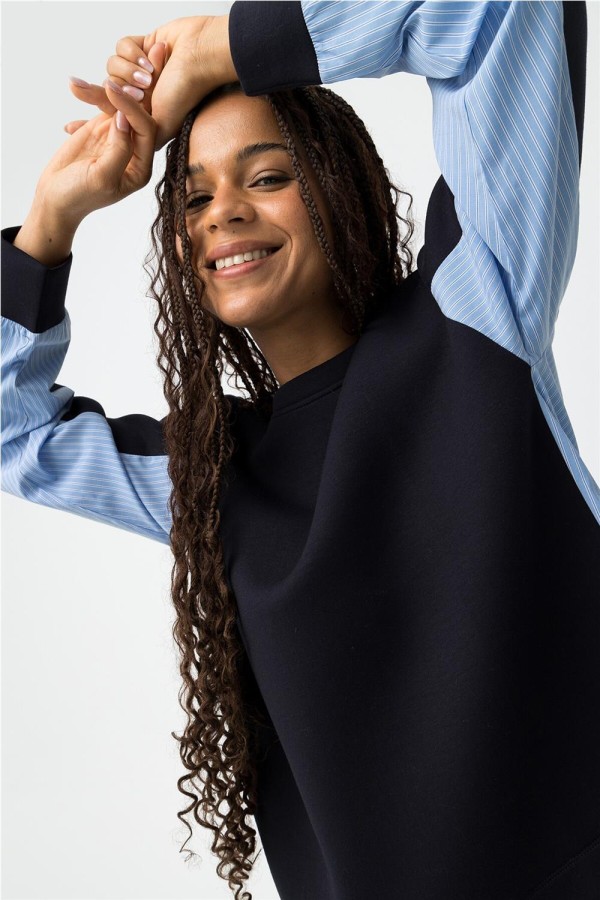 Sudadera Tiffosi Helike azul con contraste