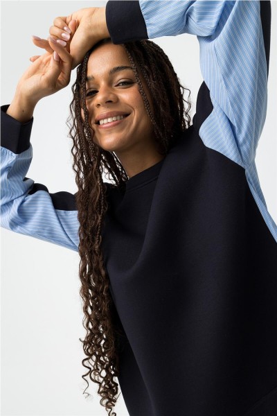 Sudadera Tiffosi Helike azul con contraste